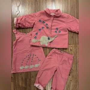 Vintage Coco Bon Bon Adorable Pink Elephant Set Super Soft 3 Pieces 3T EUC